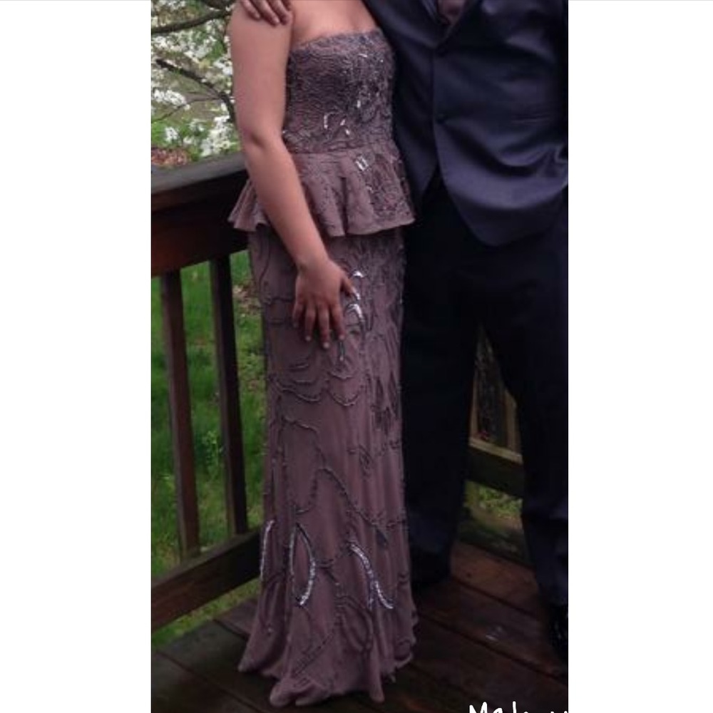 Champagne beaded gown. Great condition!!